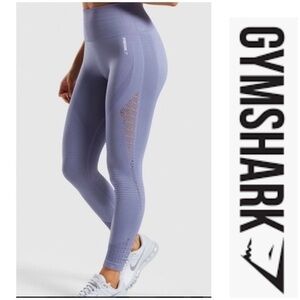 Gymshark Energy Seamless High Waisted Leggings in Steel Blue W/ Mesh Details